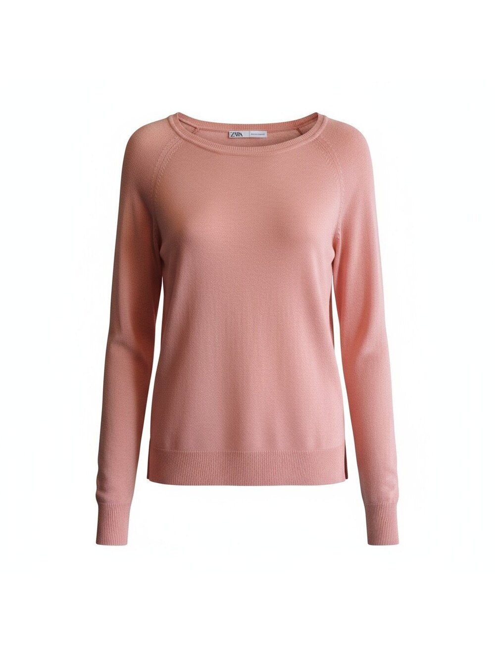 Zara Long Sleeve Light Weight Peach Size Small Layering Preppy Smart Casual